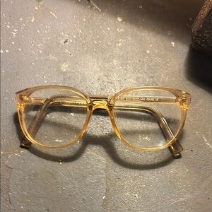 Warby Parker Transparent Gold Glasses